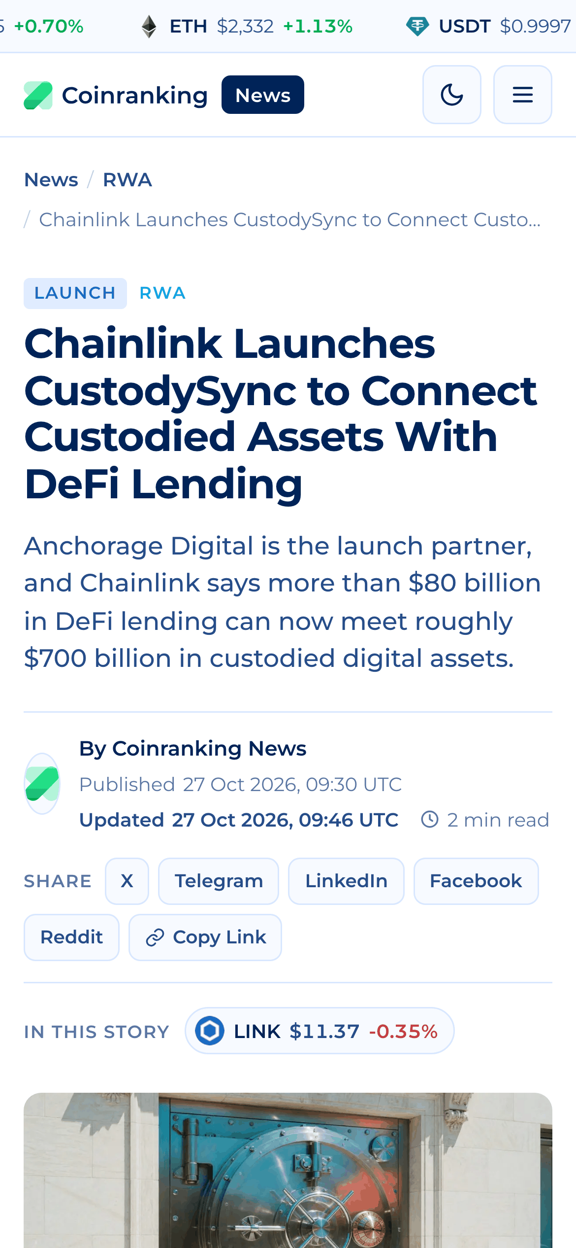 Example of a Press Release on the Coinranking Blog
