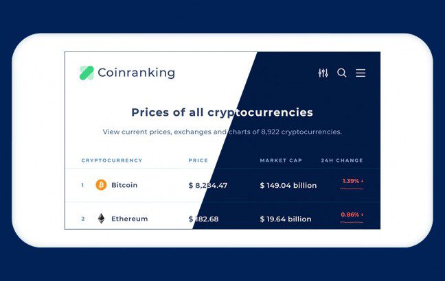 Coinranking dark theme