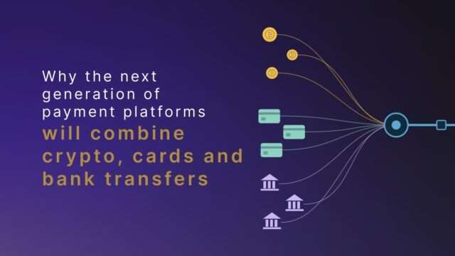 Crypto coins, payment cards and banks connecting to one payment platform