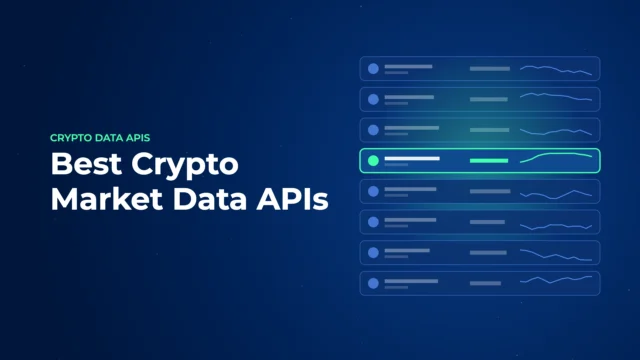 Rows of dark blue data bars with live price lines, one row glowing bright green