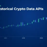 A long row of candlesticks on a timeline from 2010 to 2026, fading to the left, with the newest candle glowing green