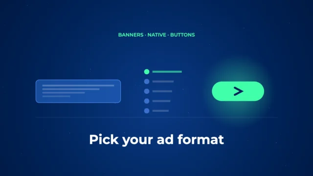 A wide bar, a row of dots and a bright green button on one baseline