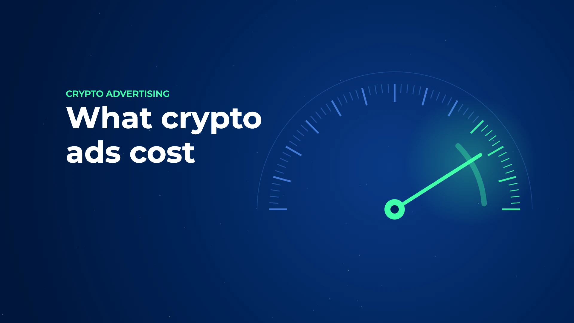 A glowing gauge dial on a deep blue field with a bright green needle