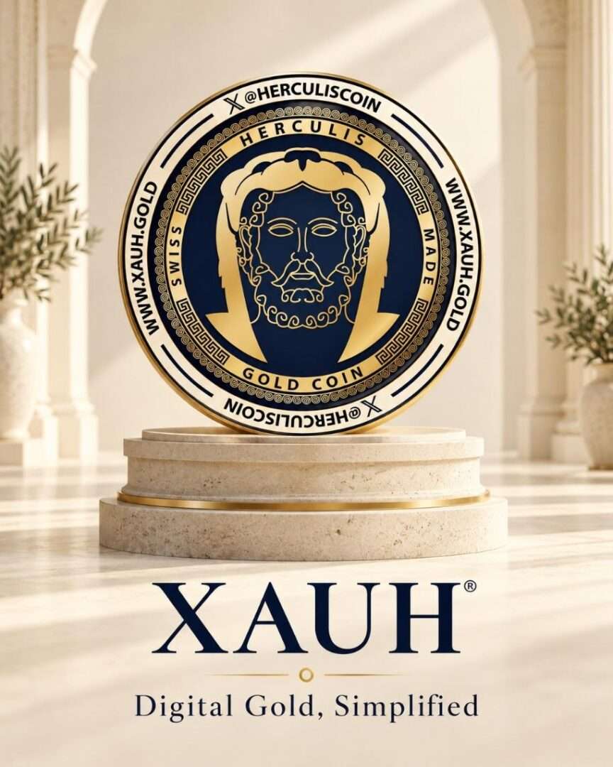 Herculis Gold Coin XAUH promotional coin illustration
