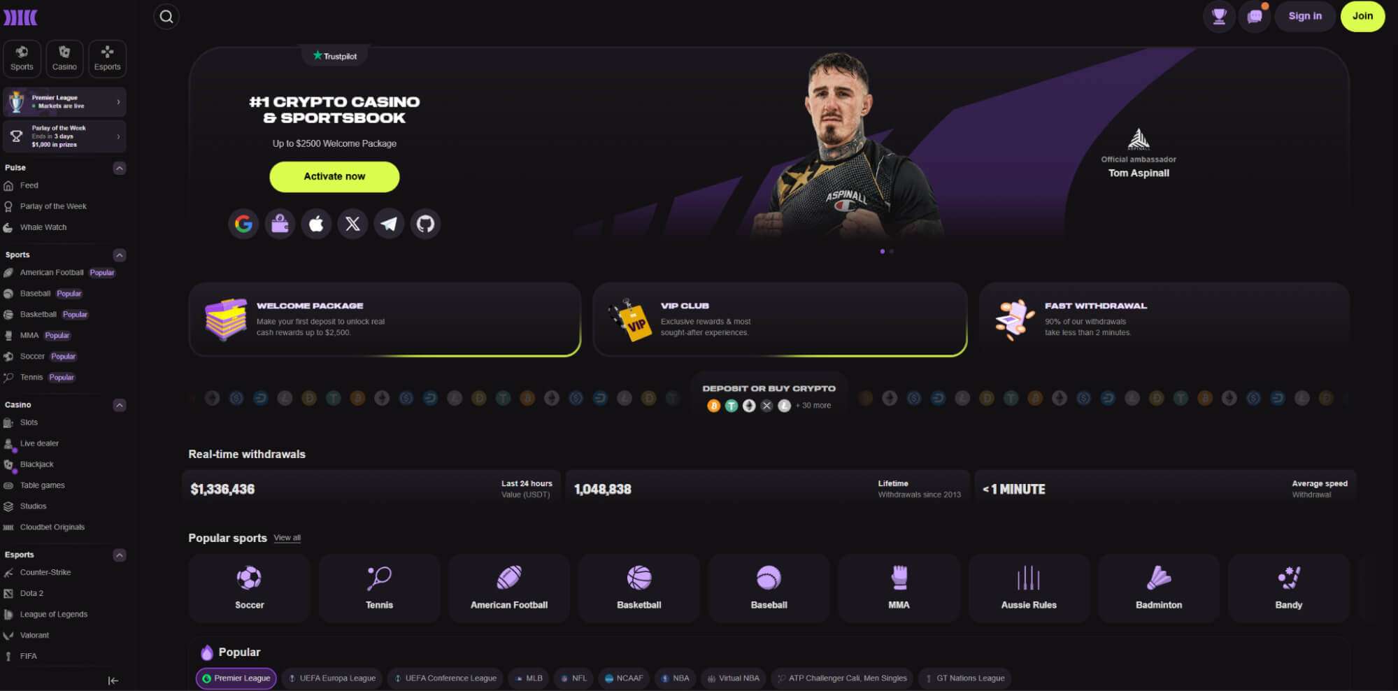 Cloudbet Casino Website
