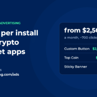 Cost per install for crypto wallet apps, ads from $2,500 a month